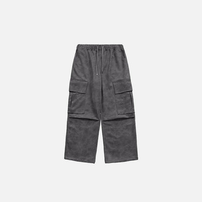 Retro Washed Suede Cargo Pants