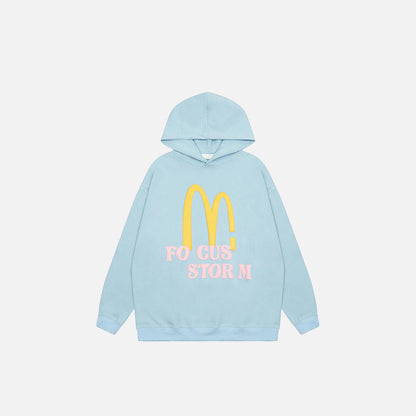 "M" Letter Print Hoodie