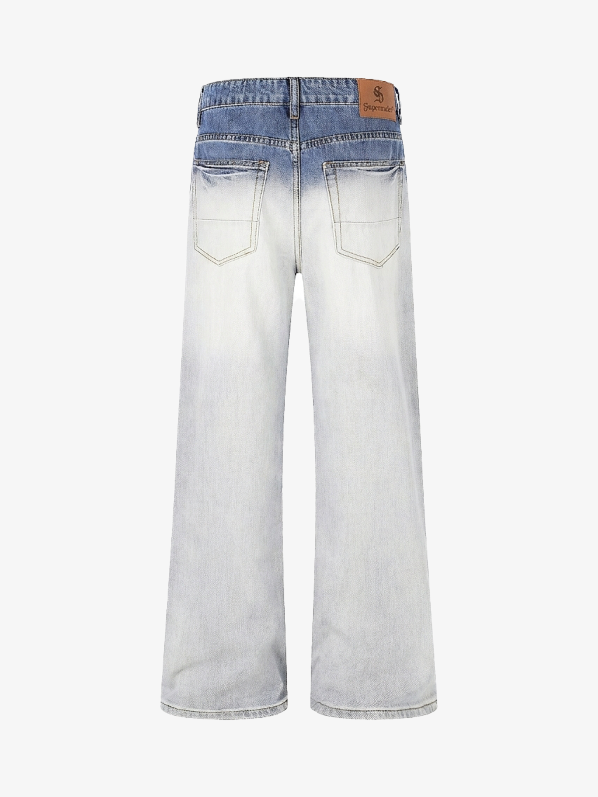 Gradient Whisker Wide-Leg Jeans; Blue / S, Blue / M, Blue / L, Blue / XL, Blue / 2XL, Blue / 3XL