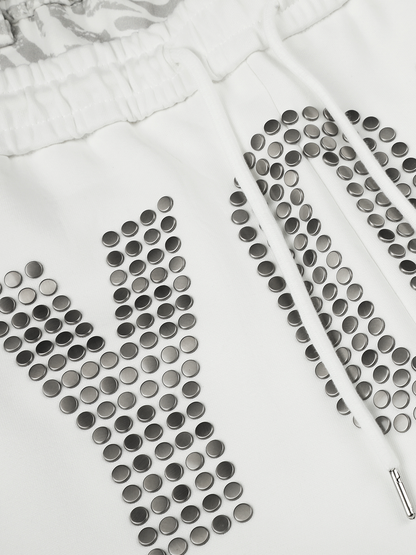 Double-Waist "YOU" Graphic Sweatpants; White / S, White / M, White / L, White / XL