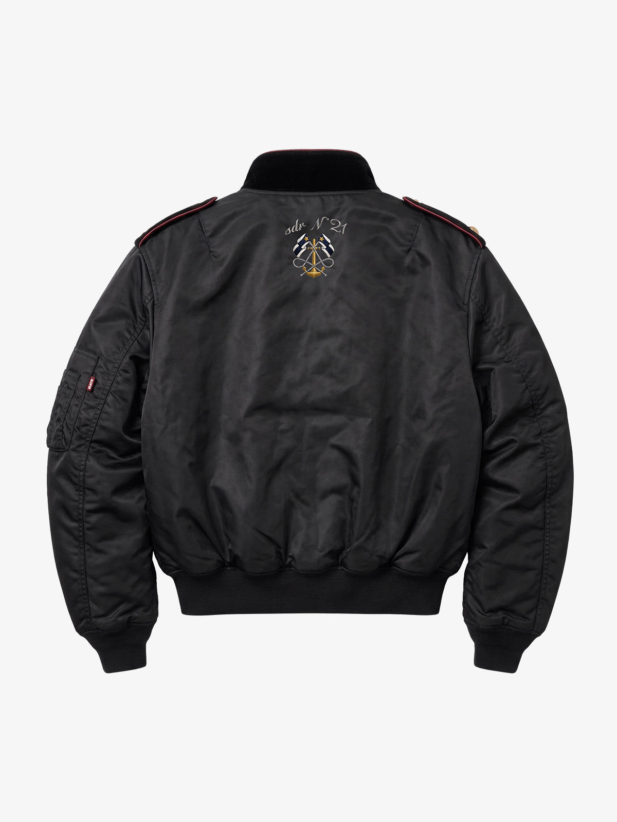 Napoleonic Button Padded MA-1 Bomber Jacket; Basic Black / S, Basic Black / M, Basic Black / L, Basic Black / XL, Basic Black / 2XL