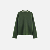 Stylish Contrasting Color Trim Knit Cardigan
