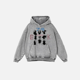 Streetwear Graphic Printed Hip Hop Washed Hoodie