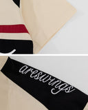Letter Embroidery Motorcycle Shirt