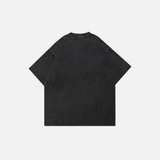Retro Vintage Washed Black Robot T-Shirt
