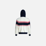Retro Loose Knit Half Zip Raglan Sleeve Hooded Sweater