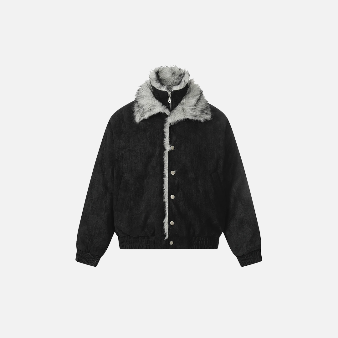 Streetwear Winter Vintage Fur Thicken Parkas Jacket