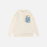 Y2K Cozy Bear Pocket Knitted Sweater