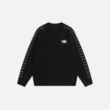 Stylish Oversized Pearl Detail Round Neck Sweater