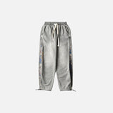Washed Distressed Vintage Denim Pants