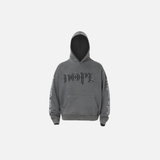 Y2K Gothic Rivet Printed Black Casual Hoodie