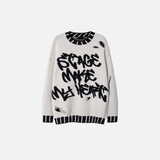 Distressed Vintage Tassel Jumper Knit Sweater