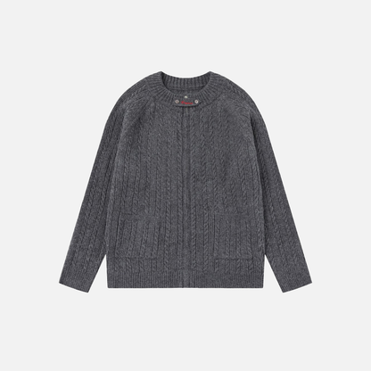Y2K Trendy Cozy Zip-Up Long Sleeve Sweater