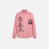 Vintage Vibe Badge Embroidered Plaid Long Sleeve Shirt