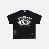 Graphic Eye Print Loose Cotton Short Sleeve T-Shirt