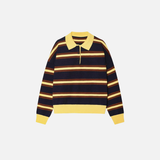 Premium Hip Hop Striped Knitted Polo Sweater