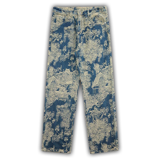 Landscape Jacquard Straight Jeans
