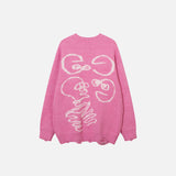 Knitted Skull Holes Jumper Sweater