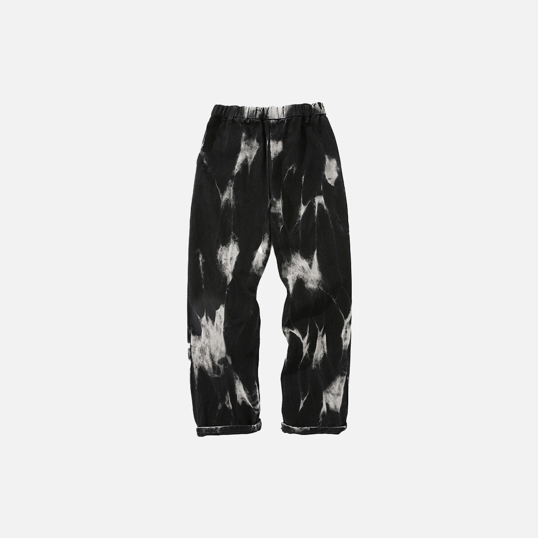 Tie Dye Print Denim Pants