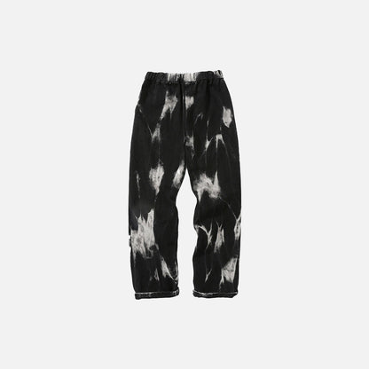 Tie Dye Print Denim Pants