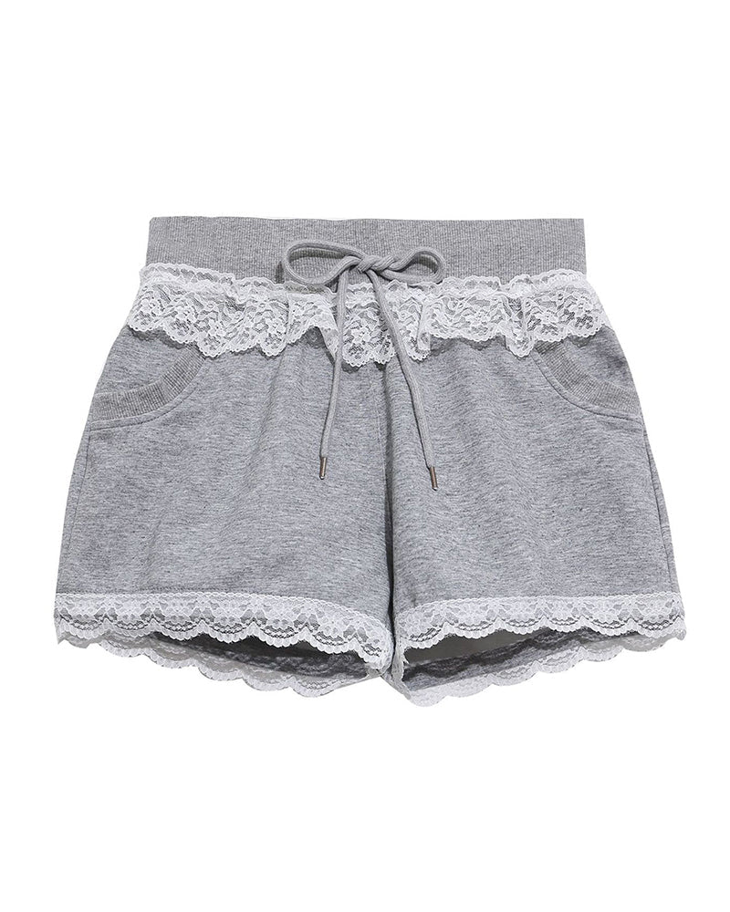 Lace Trim Lounge Shorts