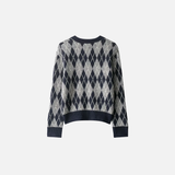 Vintage Argyle Plaid Knitted Casual Sweater