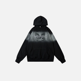 Effortless Streetwear Star Graphic Black Washed Hoodie