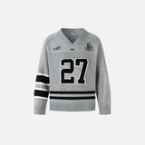Y2K Cozy Versatile V-Neck Knit Sport Sweater
