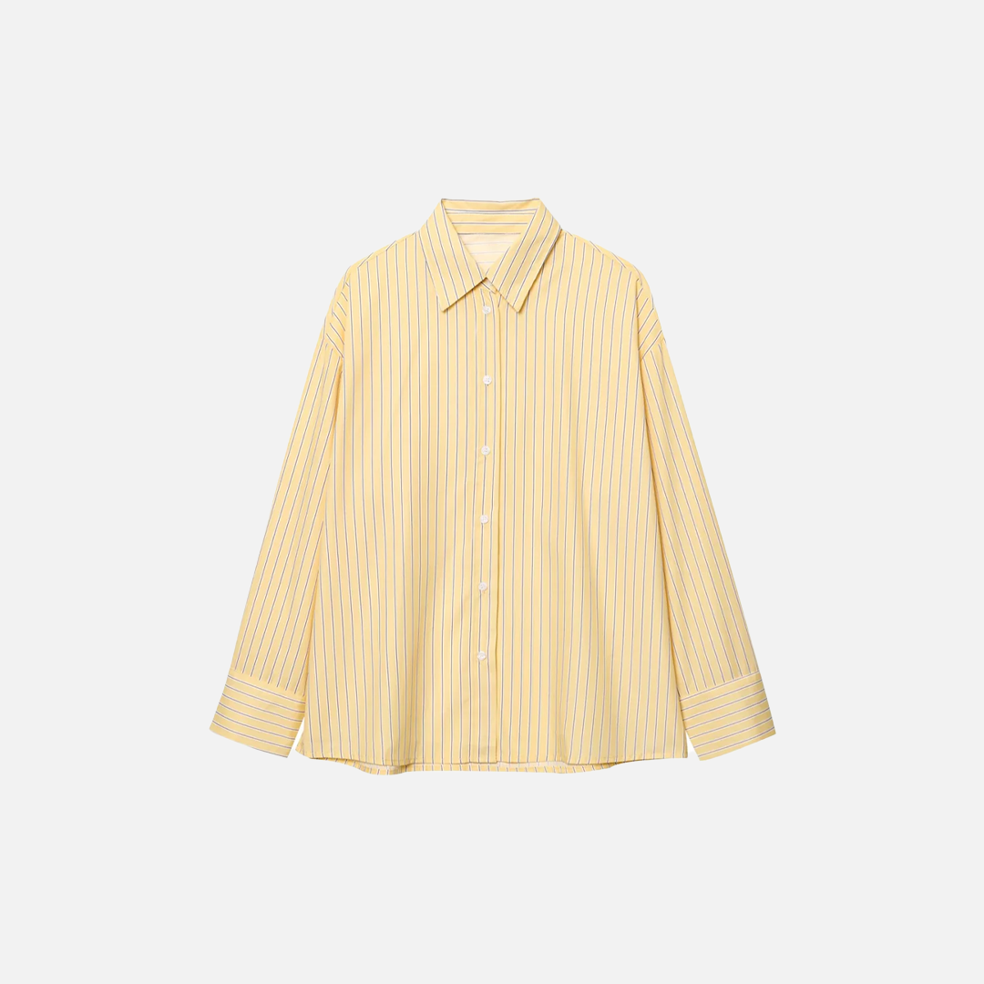 Flattering Striped Single Breasted Long Sleeve Shirt