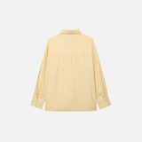 Flattering Striped Single Breasted Long Sleeve Shirt