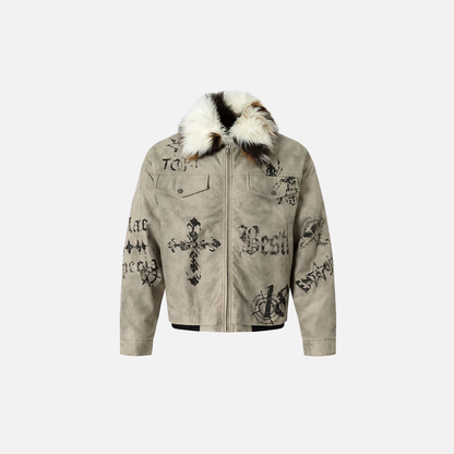 Elevated Warm Faux Fur Stand Collar Jacket