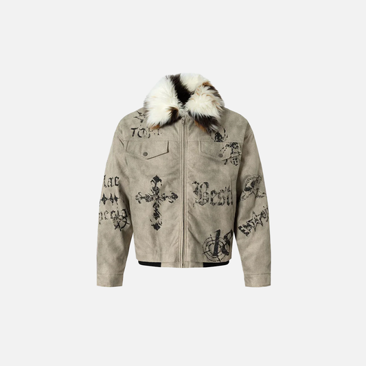 Elevated Warm Faux Fur Stand Collar Jacket