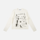 Flexible Unique Graffiti Print Round Neck Sweater