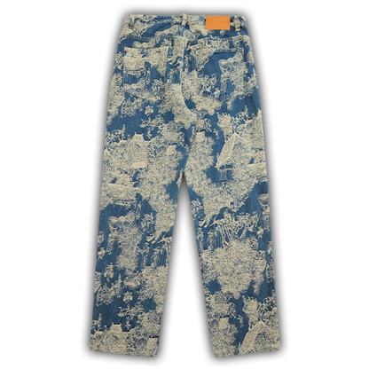 Landscape Jacquard Straight Jeans