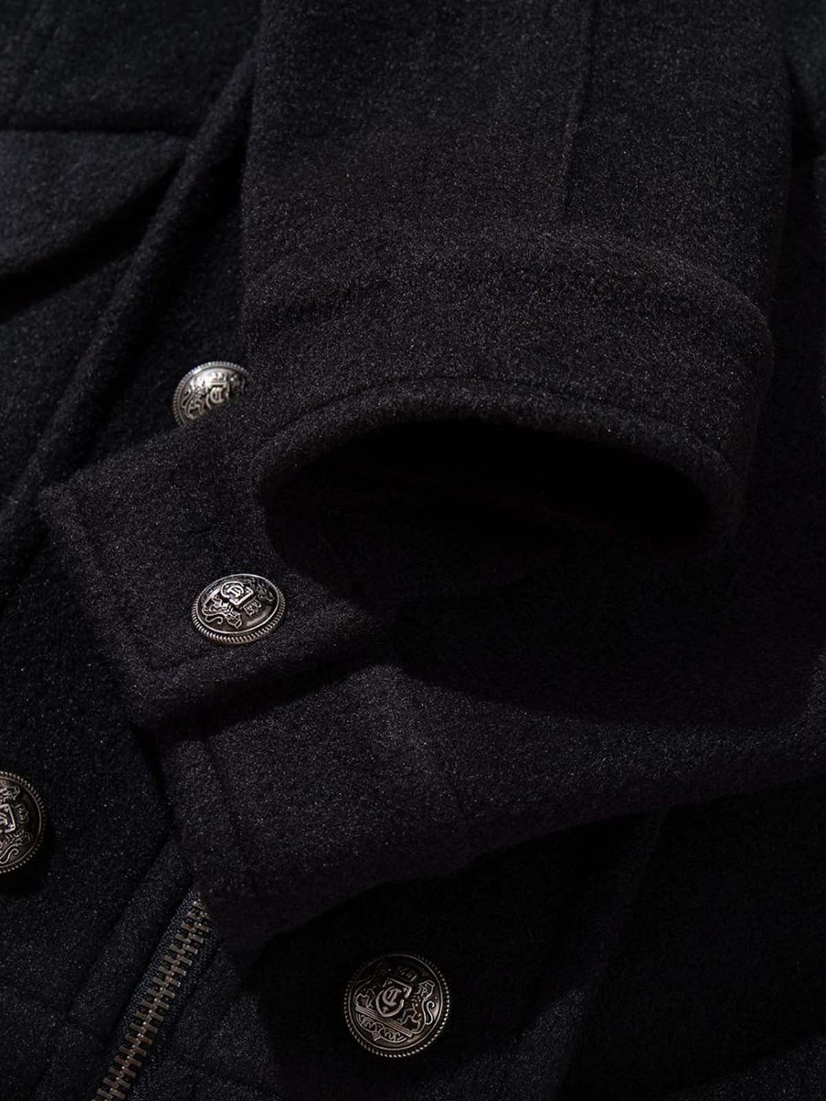 Structural Metal Buckle Jacket; Black / M, Black / L, Black / XL, Black / 2XL