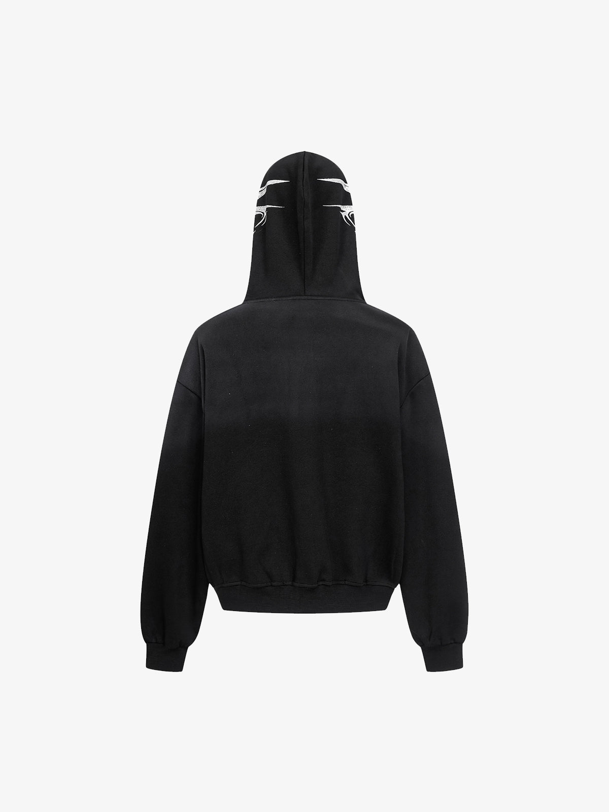 High Street Script Letter Print Zip-up Hoodie Jacket; Black / S, Black / M, Black / L, Black / XL