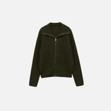 Y2K Warm Loose Zipper Knitted Cardigan