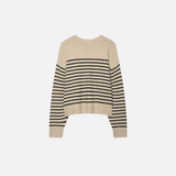 Chic Striped Knitted O-Neck Collar Sweater