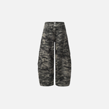 Insulated Streetwear Camouflage Wide Leg Cargo Jeans