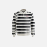 Fashionable Striped Collared Polo Sweater
