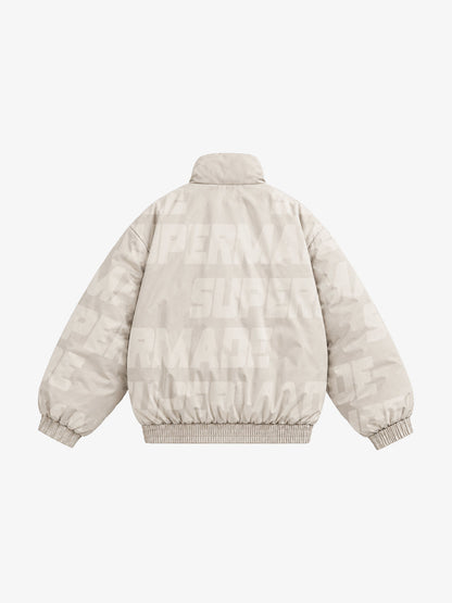 Embroidered All-Over Print Padded Coats