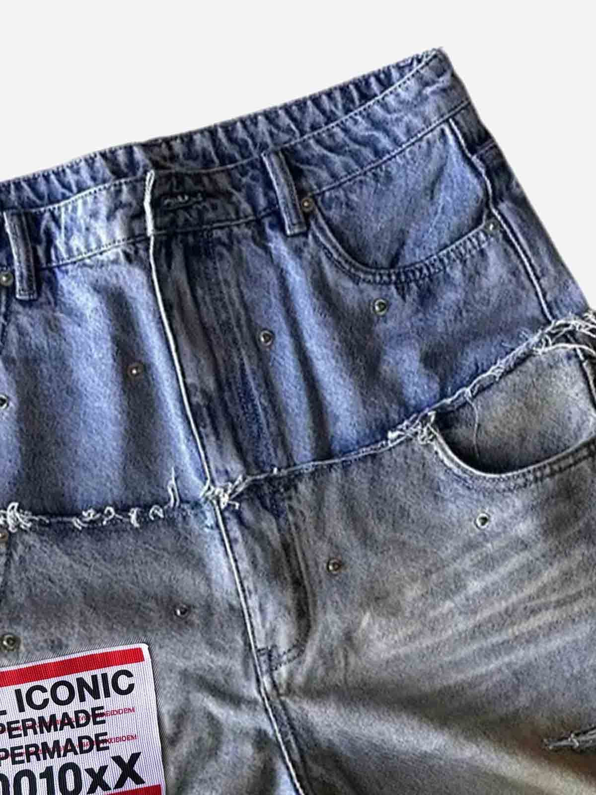 Double Waistband Jeans; Blue / S, Blue / M, Blue / L, Blue / XL