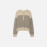 Chic Striped Knitted O-Neck Collar Sweater