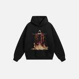 Retro Aesthetic Flaming Graphic Hoodie