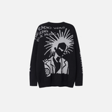 Premium Gothic Cartoon Knitted Fringe Sweater