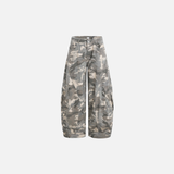 Insulated Streetwear Camouflage Wide Leg Cargo Jeans