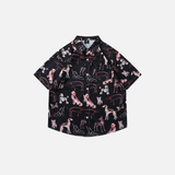 Vibrant Durable Graffiti Dog Graphic Short Sleeve Shirt