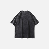 Streetwear Punk Bear Graphic Print Washed Oversized T-Shirt