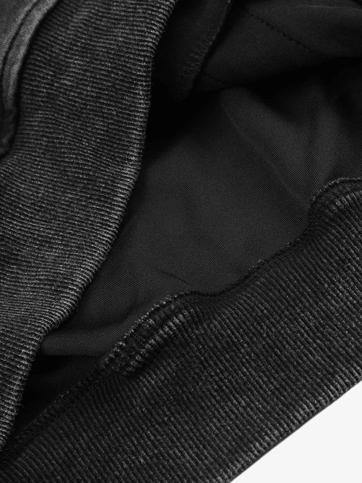 Distressed Napoleon Boxy Fit Zip-Up Hoodie; Black / M, Black / L, Black / XL