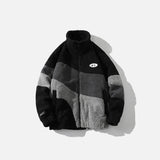 Splicing Contrast Sherpa Lambs Wool Coat